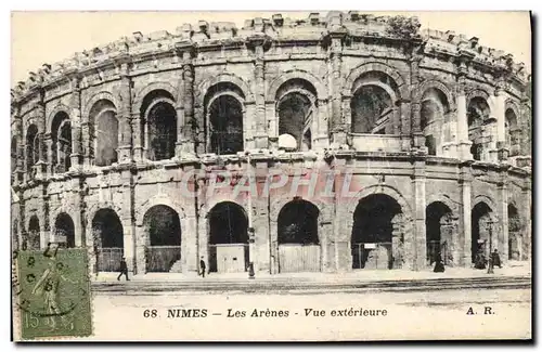 Ansichtskarte AK Nimes Les Arenes Vue Exterieure