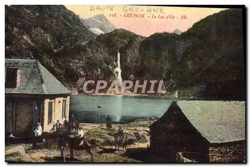 Cartes postales Luchon Le Lac d&#39Oo Maisons Ane Mule