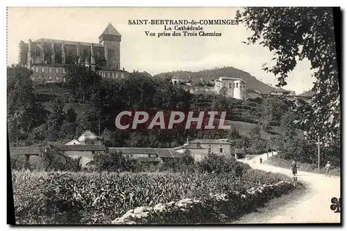 Cartes postales Saint Bertrand de Comminges La Cathedrale Vue prise des trois chemins