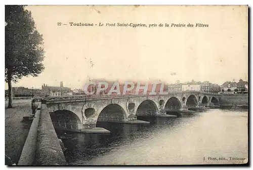 Cartes postales Toulouse Le Pont Saint Cyprien Pris de la Prairie des Filtres