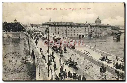 Cartes postales Toulouse Le Pont Neut et L&#39Hotel Dieu