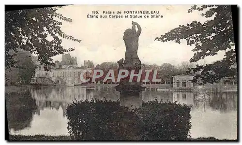 Cartes postales Palais De Fontainebleau Etang aux Carpes et Statue de Silene