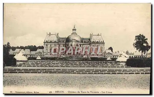 Cartes postales Melun Chateau de Vaux Le Vicomte Les Lions