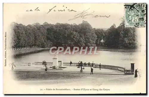 Cartes postales Palais de Fontainebleau Statue d&#39Ulysse et Etang des Carpes