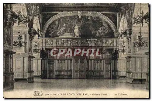 Cartes postales Palais de Fontainebleau Galerie Henri II les tribunes