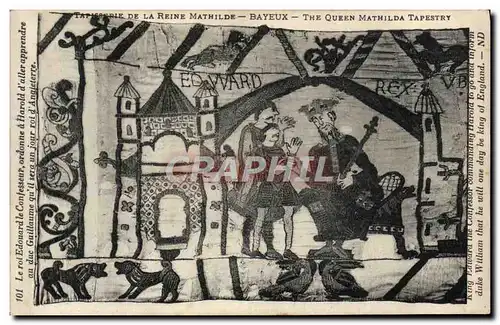 Cartes postales Tapisserie de la Reine Mathilde Bayeux Le roi Edouard le confesseur