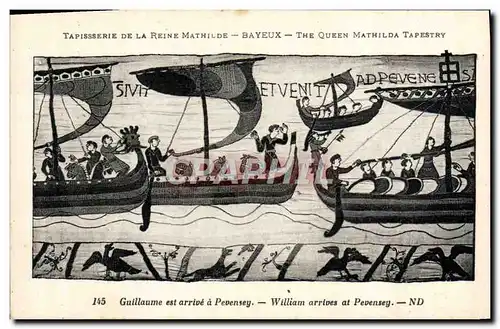 Cartes postales Tapisserie de la Reine Mathilde Bayeux Guillaume est arrive a Pevensey