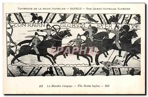 Cartes postales Tapisserie de la Reine Mathilde Bayeux La bataille s&#39engage