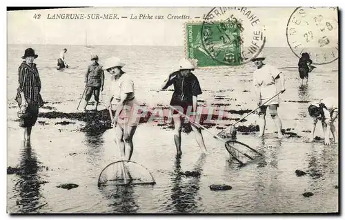 Cartes postales Langrune sur Mer La Peche aux Crevettes