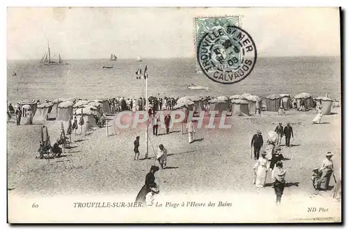 Cartes postales Trouville sur Mer La Plage a l&#39Heure des Bains