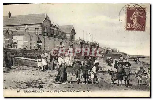 Cartes postales Luc sur Mer La Plage devant le Casino Enfants