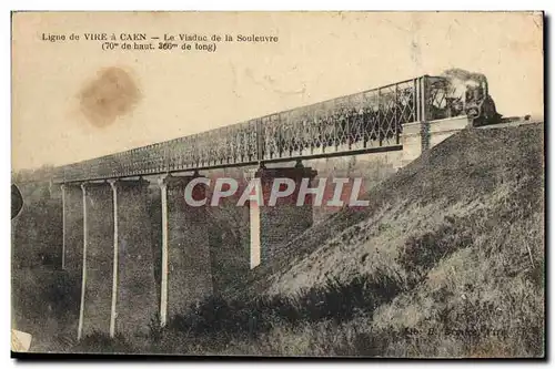 Cartes postales Ligne de Vire a Caen Le Viaduc de la Souleuvre Train a vapeur