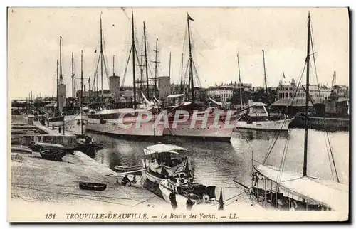 Cartes postales Trouville Deauville Le Bassin des Yachts Bateaux