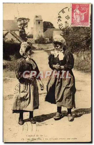 Cartes postales Confesse lie bie Femmes Folklore Normandie