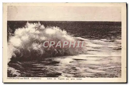 Ansichtskarte AK Langrune sur Mer Effet de Vagues par gros temps