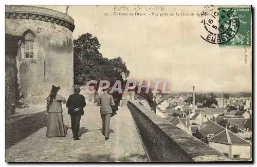 Cartes postales Chateau de Dreux Vue prise sur le chemin de ronde