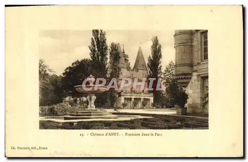 Cartes postales Chateau d&#39Anet Fontaine dans le Parc