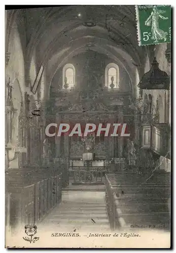 Cartes postales Sergines Interieur de l'Eglise