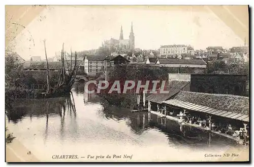 Ansichtskarte AK Chartres Vue prise du Pont Neuf Lavoir