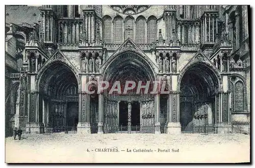 Ansichtskarte AK Chartres La Cathedrale Portail Sud