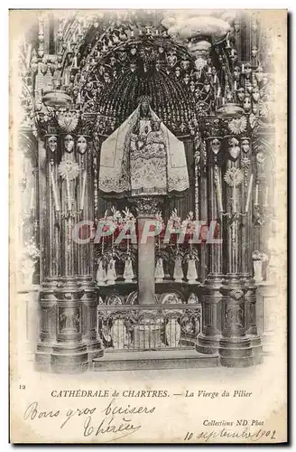 Ansichtskarte AK Cathedrale de Chartres La Vierge du Pilier