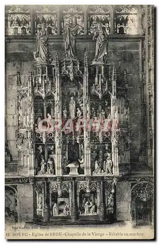 Cartes postales Bourg Eglise de Brou Chapelle de la Vierge Retable en marbre