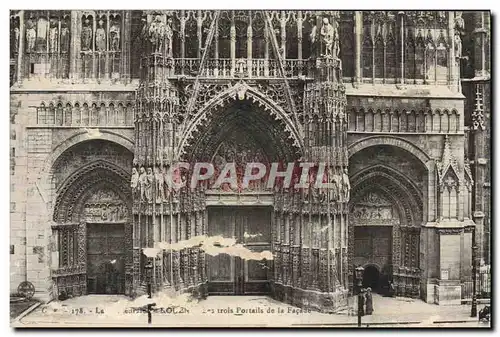 Ansichtskarte AK Rouen Cathedrale Les 3 Portails de la Facade