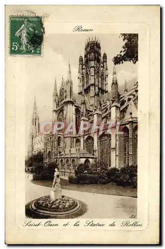 Cartes postales Rouen Saint Ouen et la statue de Rollon