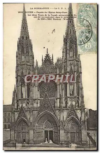 Cartes postales Rouen Facade de L&#39Eglise Saint Ouen