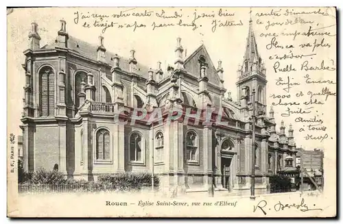 Cartes postales Rouen Eglise Saint Sever vue rue d&#39Elbeuf