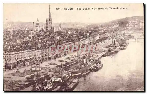 Cartes postales Rouen Les Quais Vue prise du Transbordeur Bateaux