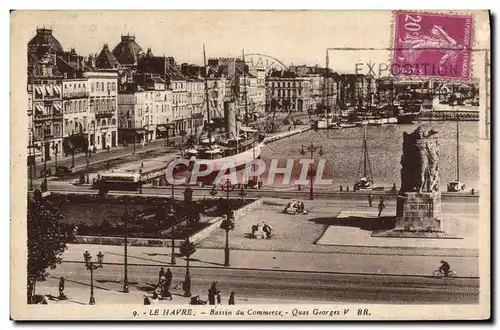 Cartes postales Le Havre Bassin du Commerce Quai Georges V Bateau