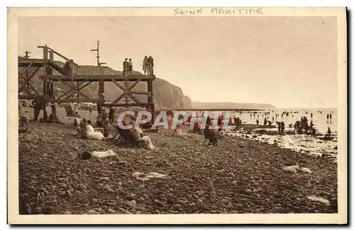 Ansichtskarte AK Dieppe L&#39estacade et la plage a maree basse