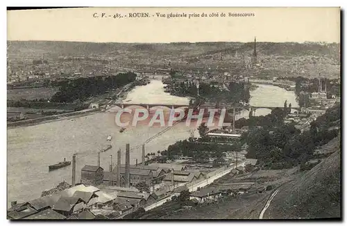 Ansichtskarte AK Rouen Vue generale prise du cote Bonsecours