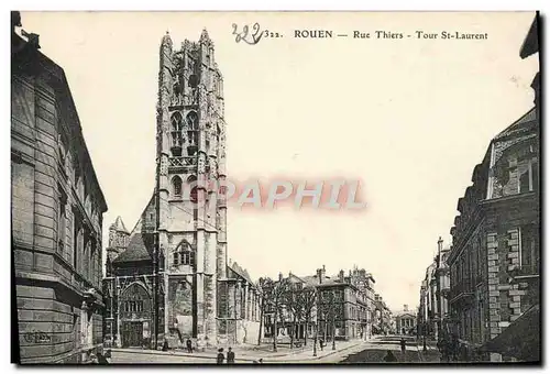 Ansichtskarte AK Rouen Rue Thiers Tour St Laurent