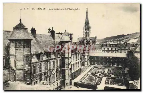 Ansichtskarte AK Rouen Cour interieure de l&#39Archeveche