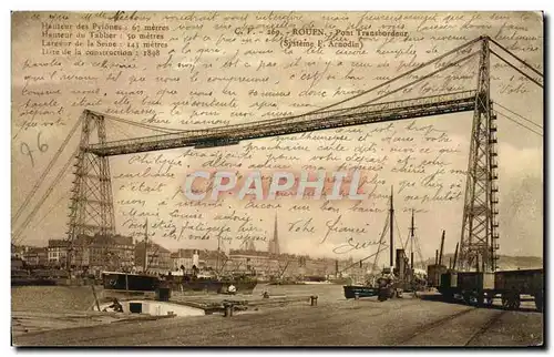 Cartes postales Rouen Pont Transbordeur Bateau