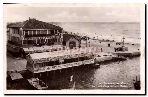 Cartes postales Palavas les Flots Vue sur la plage prise du casino Garage Mougin Agence Peugeot