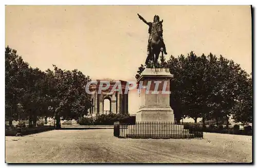 Ansichtskarte AK Montpellier Jardin du Peyrou Statue de louis XIV et chateau d&#39eau