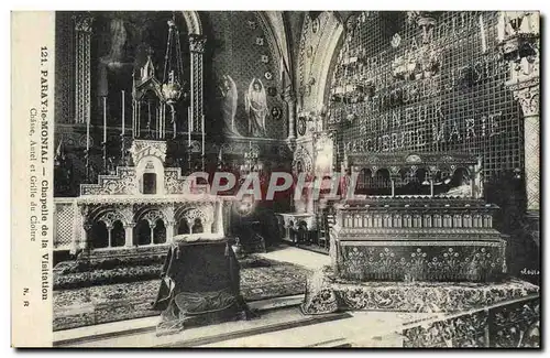 Cartes postales Paray le Monial Chapelle de La Visitation Chasse Autel et grille du cloitre
