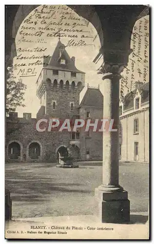 Cartes postales Blanzy Chateau du Plessis Cour Interieure