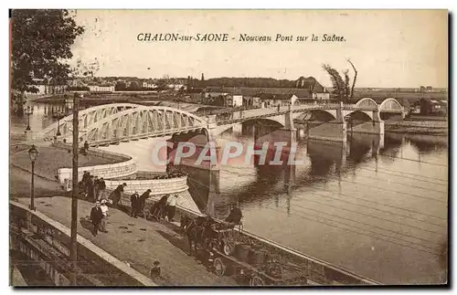 Cartes postales Chalon sur Saone Nouveau Pont sur la Saone Cheval (animee)