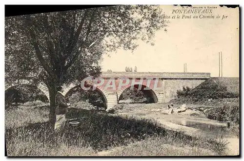 Cartes postales Pontanevaux La Mauvaise et le Pont du Chemin de Fer