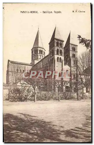 Cartes postales Paray le Monial Basilique Facade