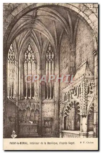 Cartes postales Paray le Monial Interieur de la Basilique d&#39Apres Sagot