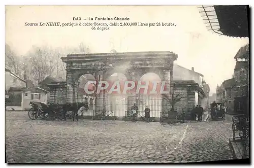 Cartes postales Dax La Fontaine Chaude Attelage Chevaux