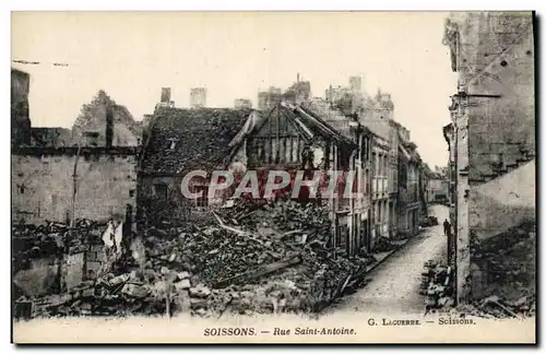 Cartes postales Soissons Rue Saint Antoine Militaria