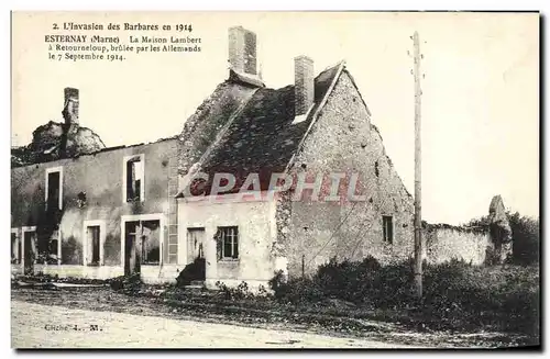 Ansichtskarte AK Esternay La Maison Lambert a Retourneloup Militaria