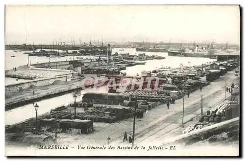 Cartes postales Marseille Vue Generale des Bassins de la Joliette Bateaux