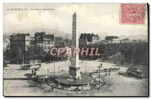 Ansichtskarte AK Marseille La Place Castellane Tramway